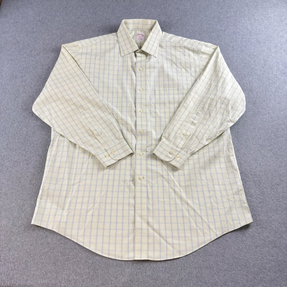 Brooks Brothers 346 Mens M 16.5 32/33 Regular Fit Non-Iron Check Dress Shirt